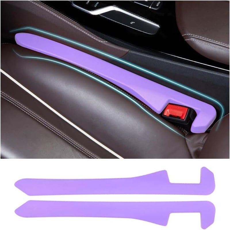 Junecarp Car Seat Gap Filler 2 Pack,Car Gap Filler Organizer to Impede Items from Dropping,Essential Interior Car Accessories Seat Gap Plug (Purple) - Image 1